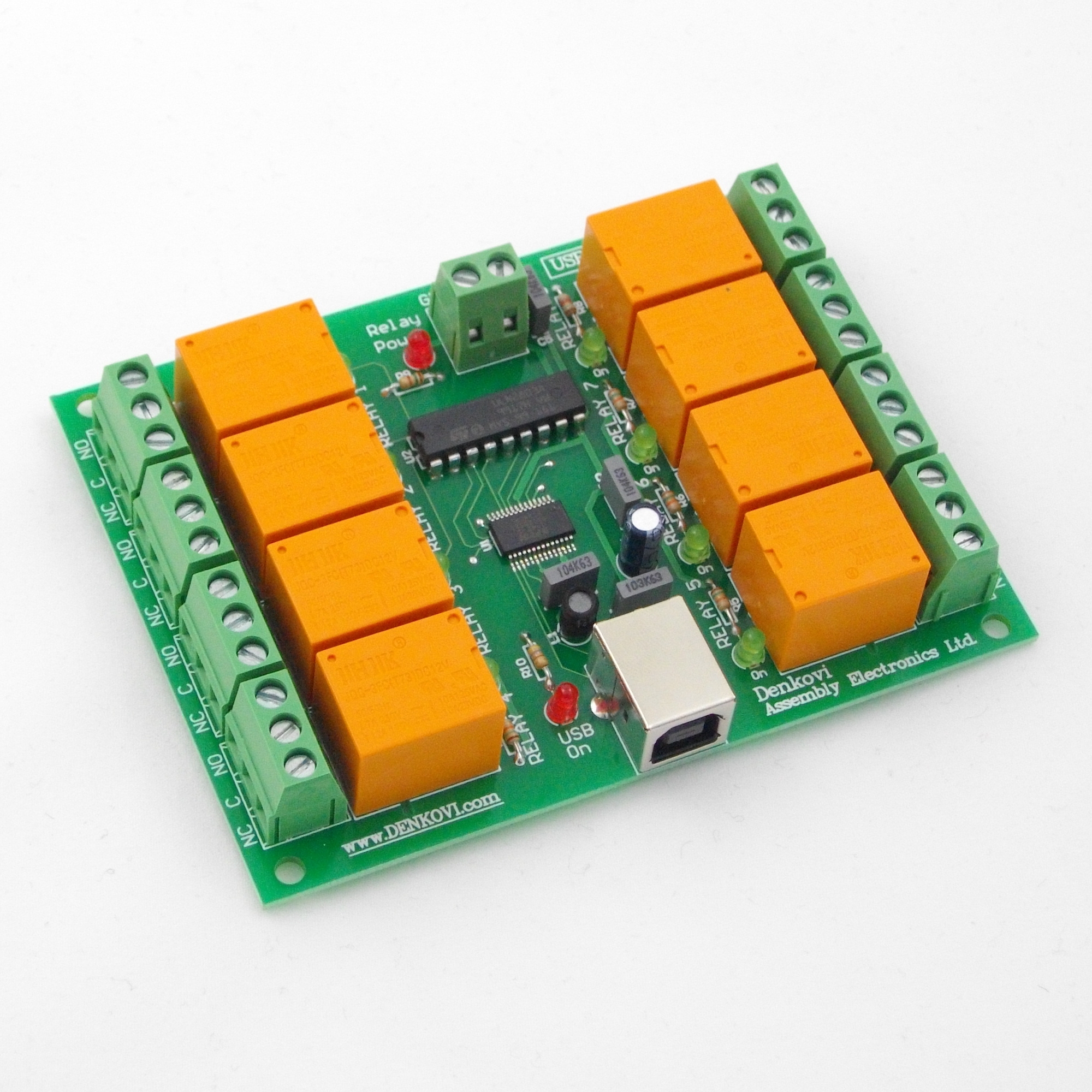 Relay Board (Module) 12VDC USB controlled, DRM Software compaitable